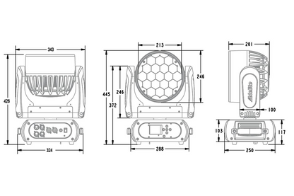 M19W20RGBW - 19x 20W Zoom Wash Moving Head