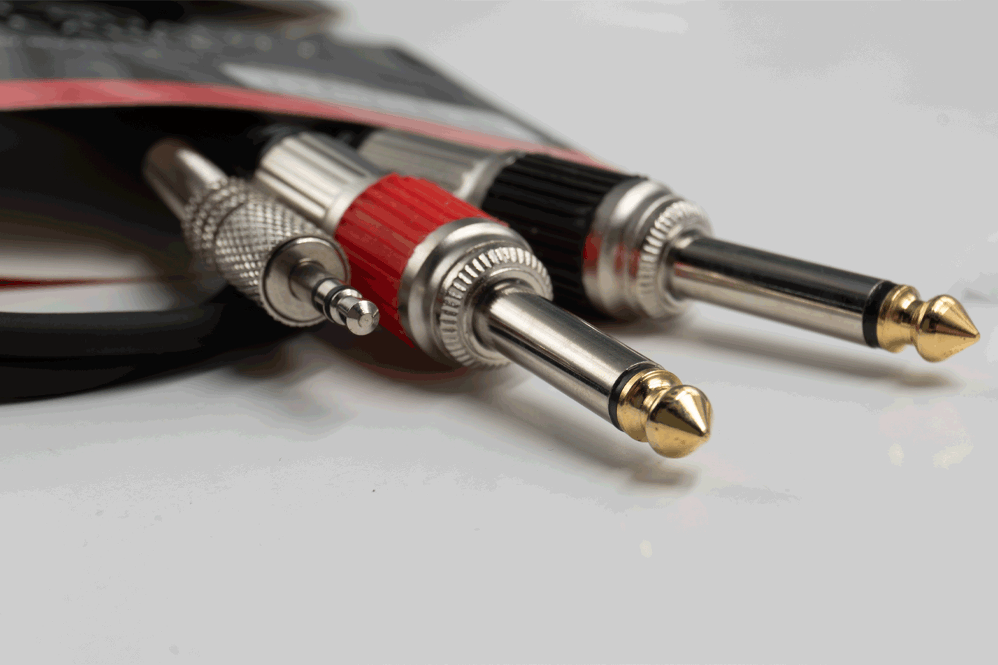 Event Audio MJ2J3 - 3m 2x Jack Male to Mini Jack Male Signal Lead - Red and Black Ring connectors 