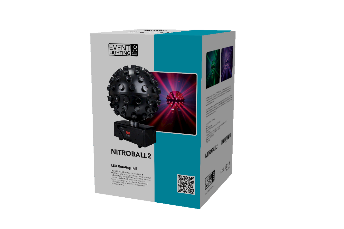 NITROBALL2 - Spherical rotating effect light, 5 x 15W RGBWAUV LED