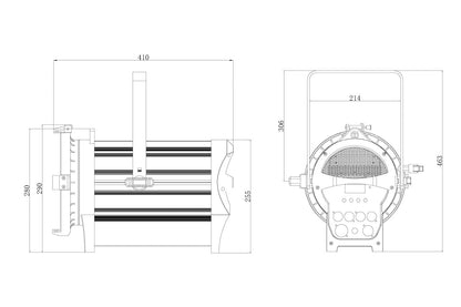OPERA300FCF - Fresnel LED Engine with 300W RGBALC with Motorised Zoom