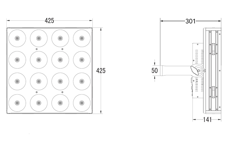 Event Lighting PAN4x4x30 - 16 x COB RGB 30W LED Pixel Control Panel