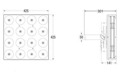 Event Lighting PAN4x4x30 - 16 x COB RGB 30W LED Pixel Control Panel