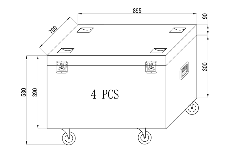 Event Lighting PAN8X1CASE4WC Road Case