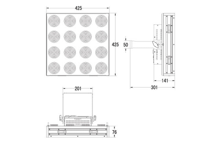 PANBEAM4x4x10 - 16 x CREE RGBW 10W LED Pixel PAN Beam