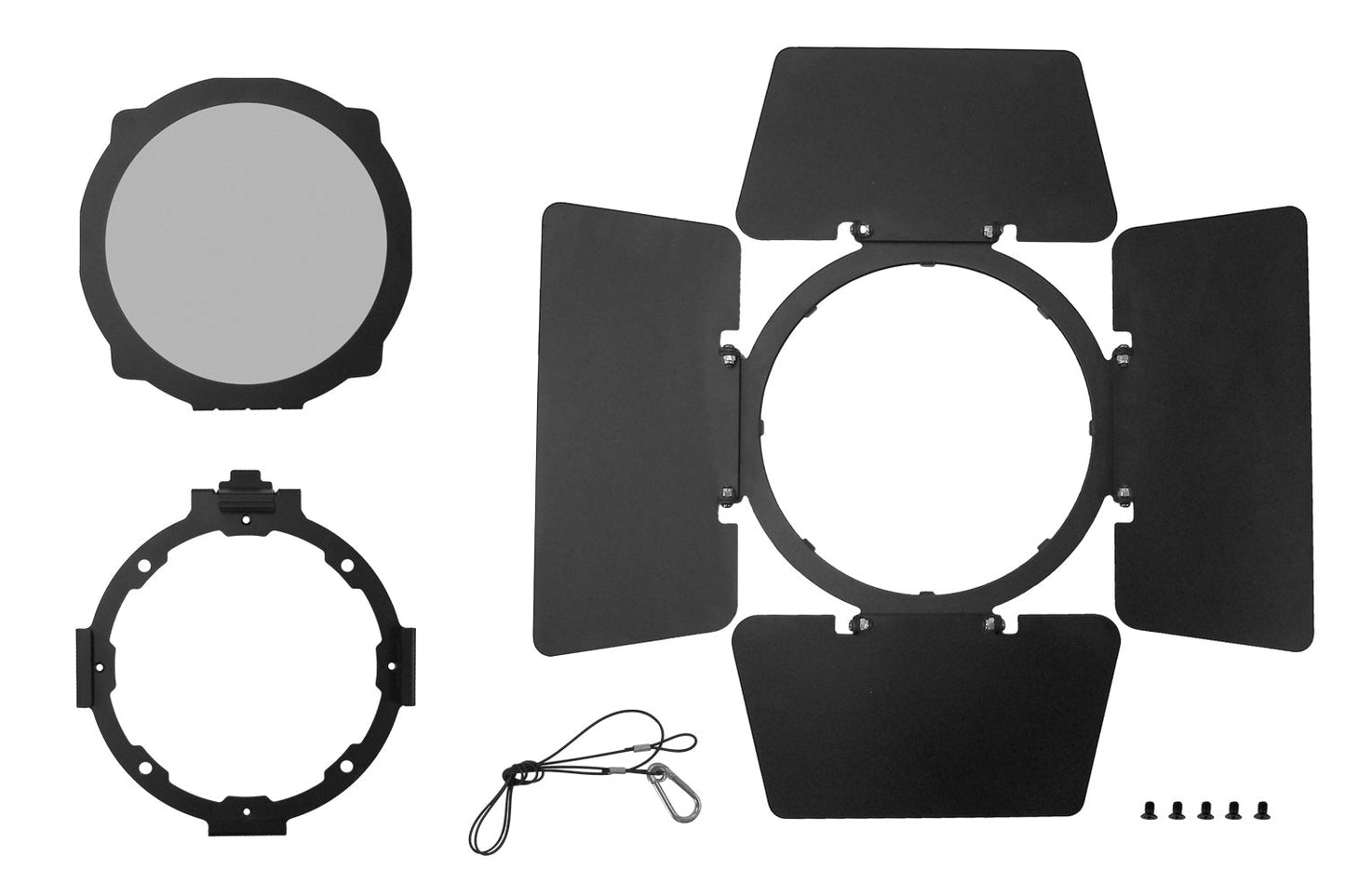 PAR12BDKIT-WH - Rotatable Barn Doors with base, gel frame, frost and safety loop for PAR12 Series (White)