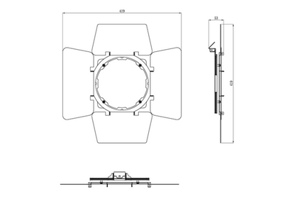 Event Lighting Rotatable Barn Door line drawing