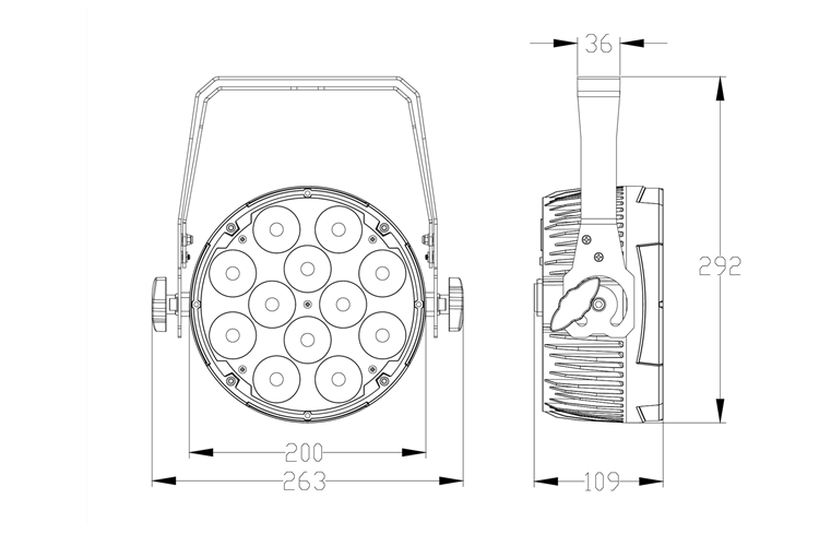 Event Lighting Parcan 12x12W RGBWAUV