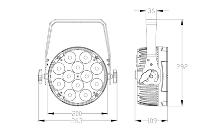 Event Lighting Parcan 12x12W RGBWAUV