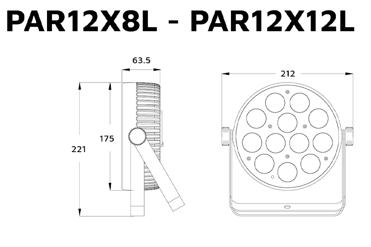 PAR12X8L-WH - Indoor Lite Par with 12 x 8W RGBW LEDs (White)