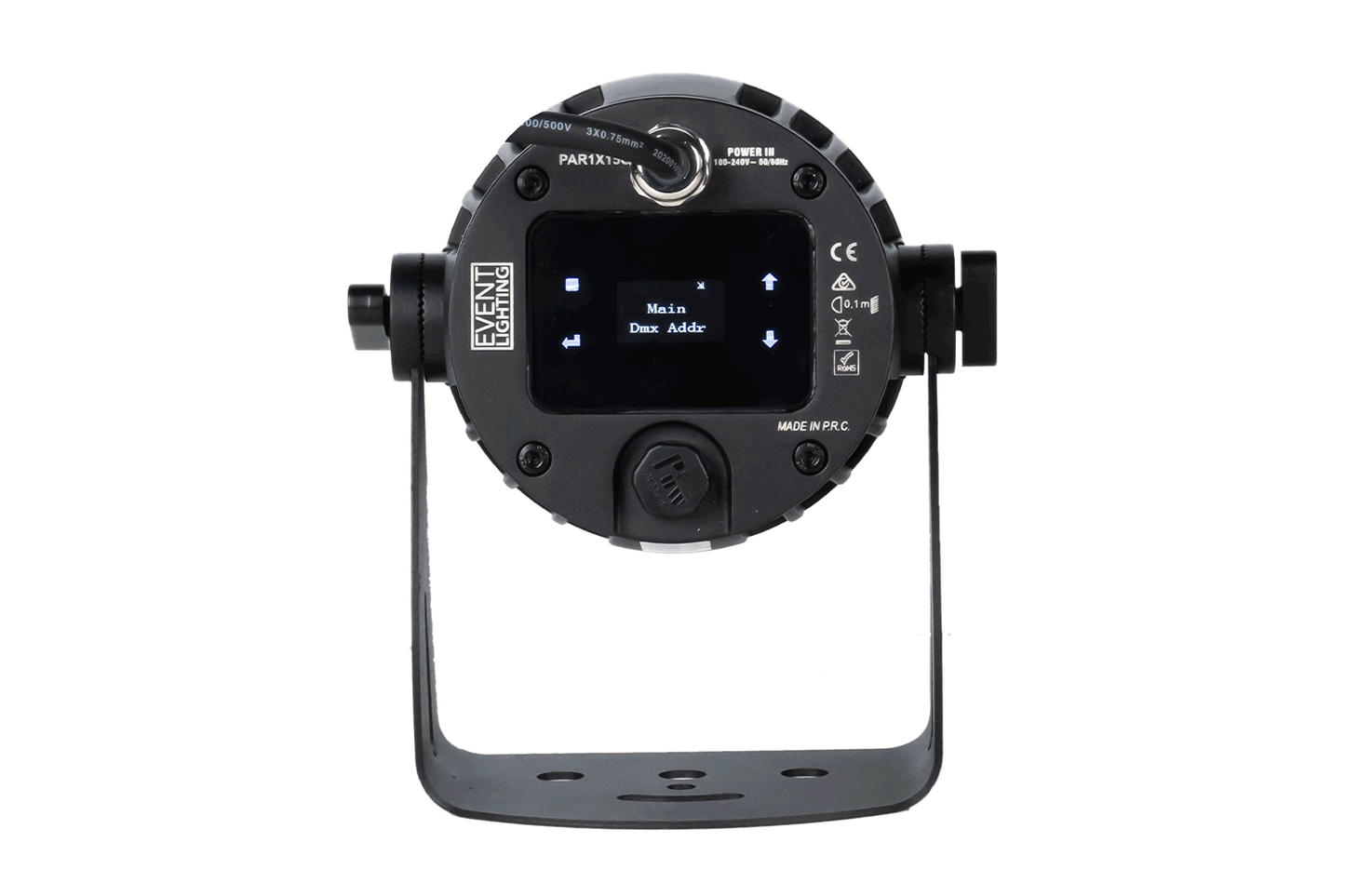 Event Lighting PAR1X15O - Outdoor 1x 15W RGBW Pro PAR with Wireless DMX led screen rear 