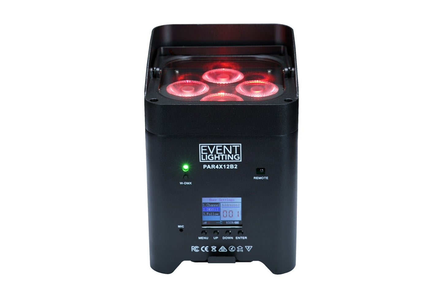 PAR4X12B2 - Indoor Battery Uplight Pro Par with 4 x 12W RGBWAUV LEDs
