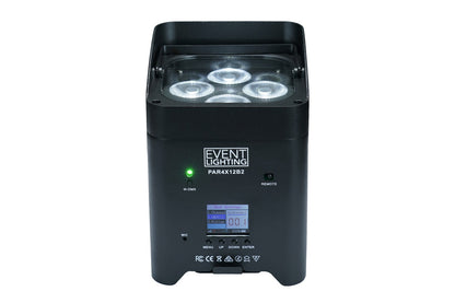 PAR4X12B2 - Indoor Battery Uplight Pro Par with 4 x 12W RGBWAUV LEDs