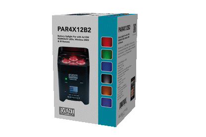 PAR4X12B2 - Indoor Battery Uplight Pro Par with 4 x 12W RGBWAUV LEDs