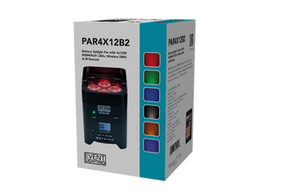 PAR4X12B2 - Indoor Battery Uplight Pro Par with 4 x 12W RGBWAUV LEDs