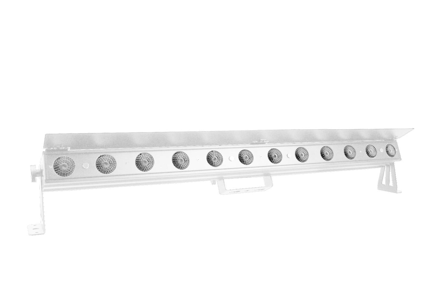 PIXBAR12Q-WH - 12 x 8W RGBW Pixel Control Bar with barndoor (White)