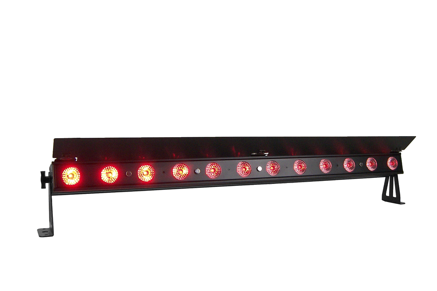 PIXBAR12H - 12 x 12W RGBWAU Pixel Control Bar with barndoor