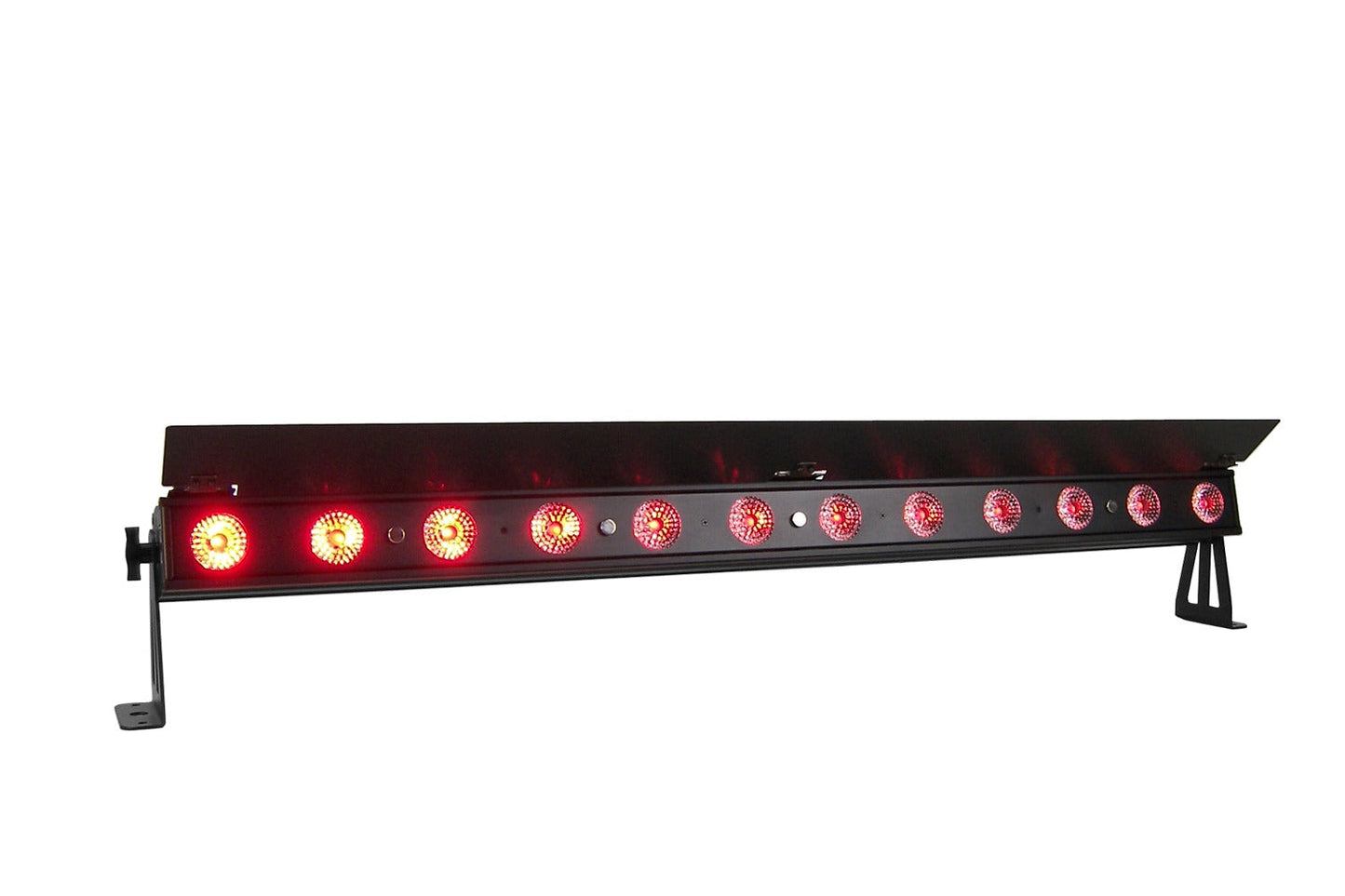 PIXBAR12Q - 12 x 8W RGBW Pixel Control Bar with barndoor