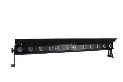 PIXBAR12Q - 12 x 8W RGBW Pixel Control Bar with barndoor
