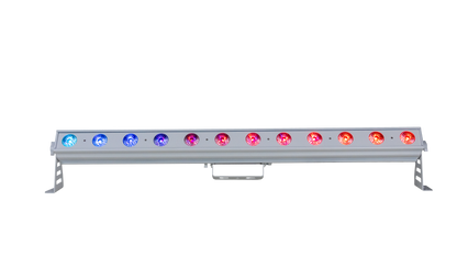 PIXBAR12Q-WH - 12 x 8W RGBW Pixel Control Bar with barndoor (White)