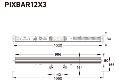 Event Lighting PIXBAR12X3 pixel control bar line drawing