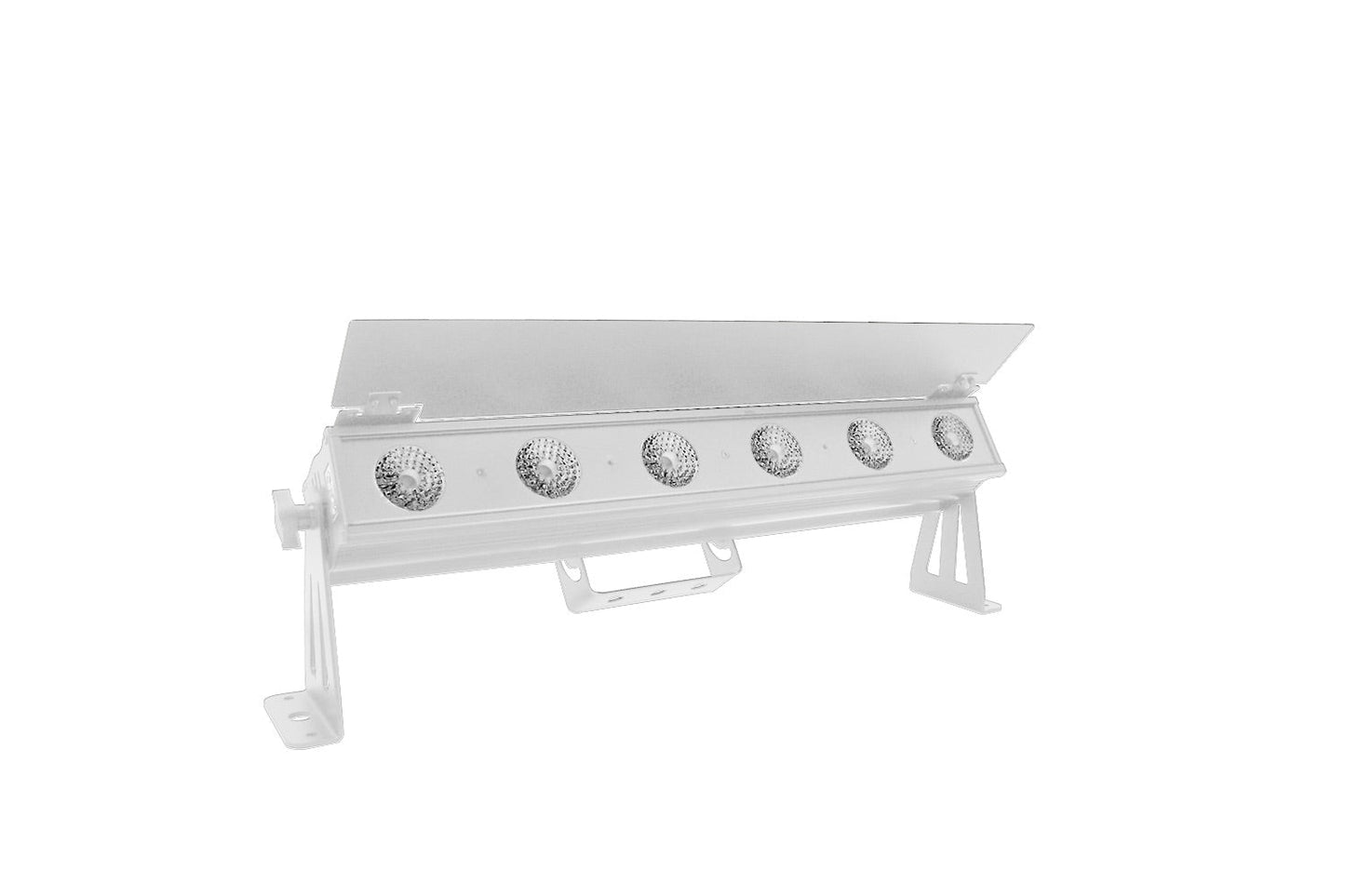 PIXBAR6H-WH - 6 x 12W RGBWAU Pixel Control Bar with barndoor (White)
