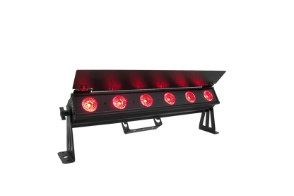 PIXBAR6H - 6 x 12W RGBWAU Pixel Control Bar with barndoor