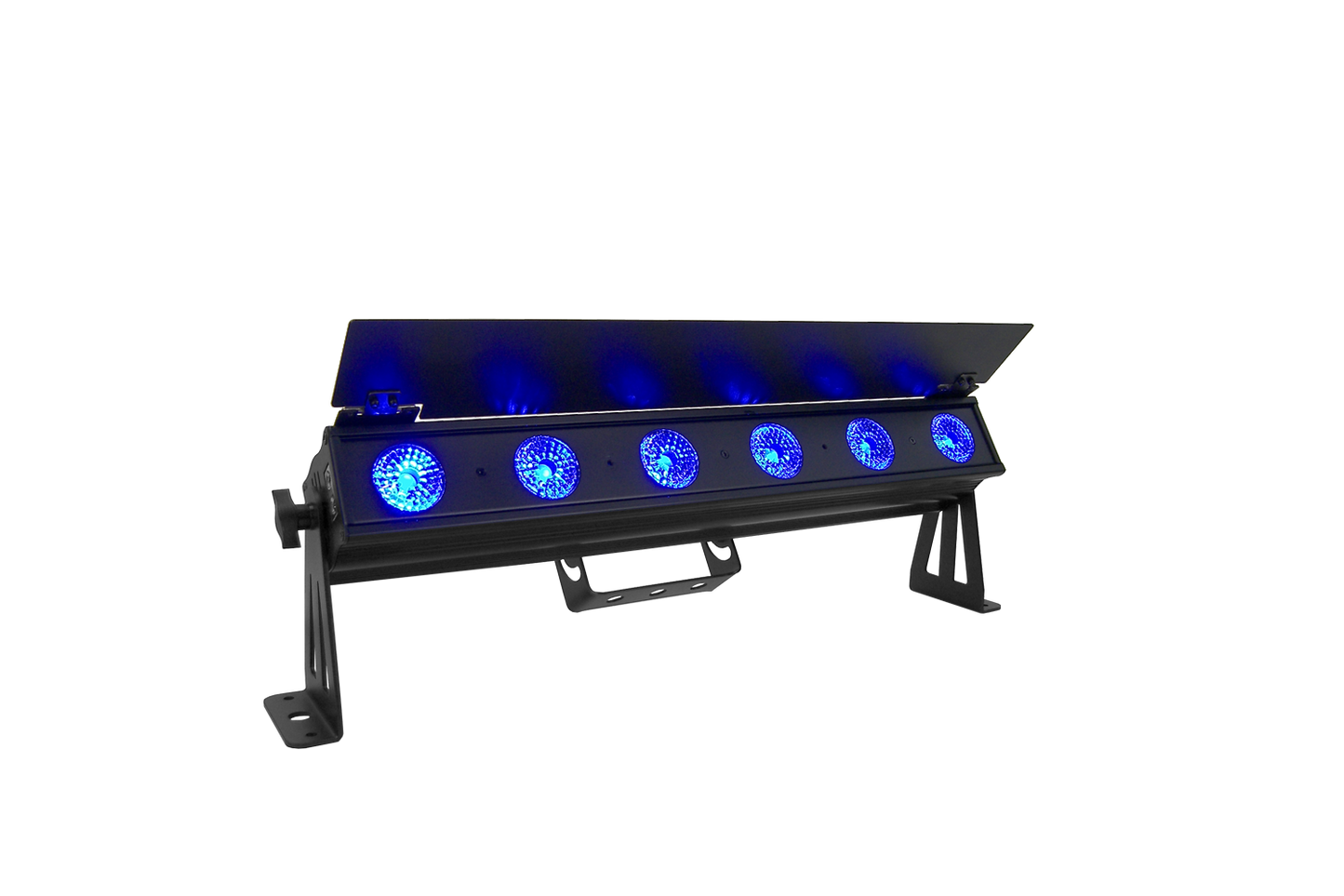 PIXBAR6H - 6 x 12W RGBWAU Pixel Control Bar with barndoor