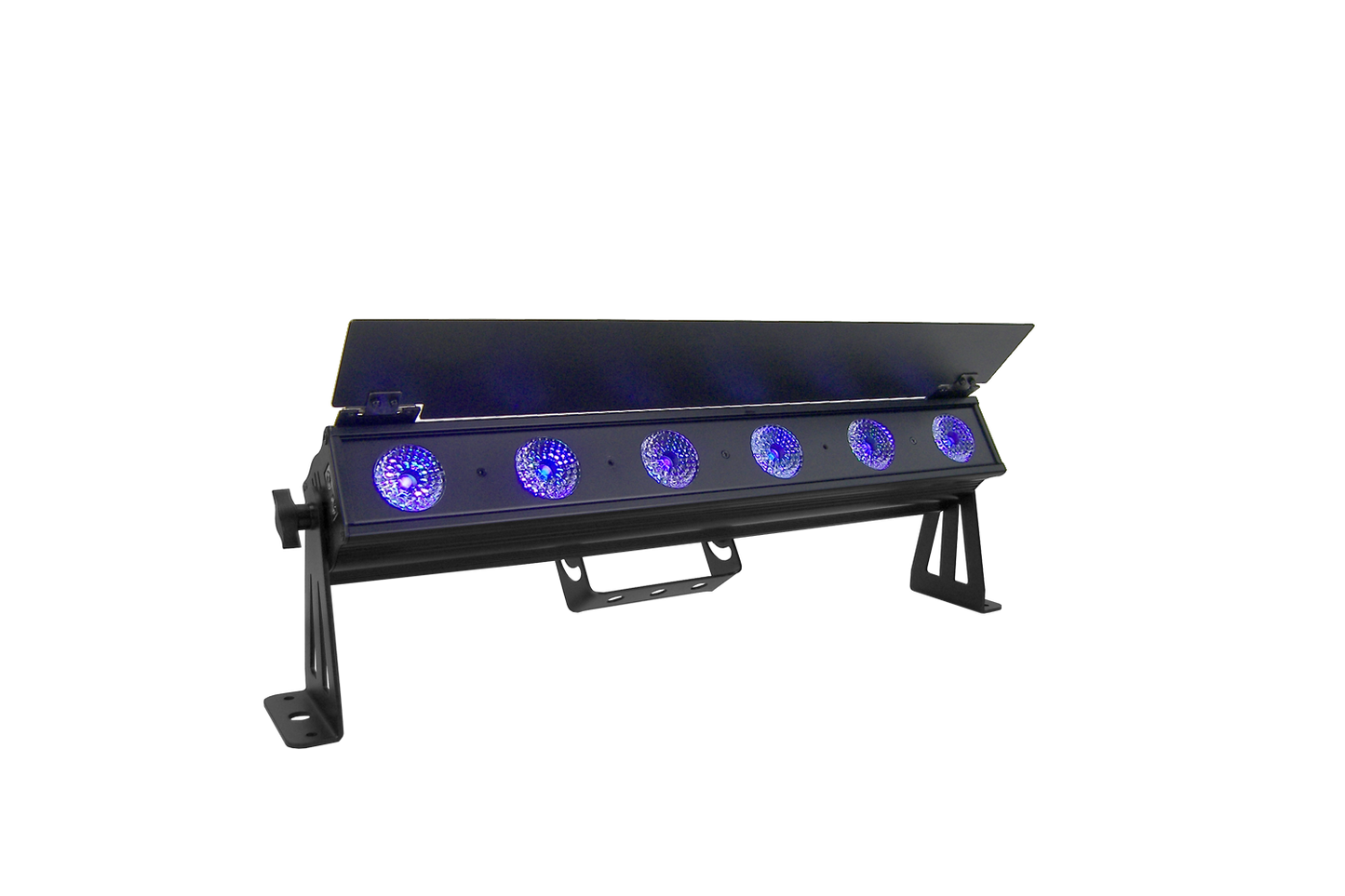 PIXBAR6H - 6 x 12W RGBWAU Pixel Control Bar with barndoor