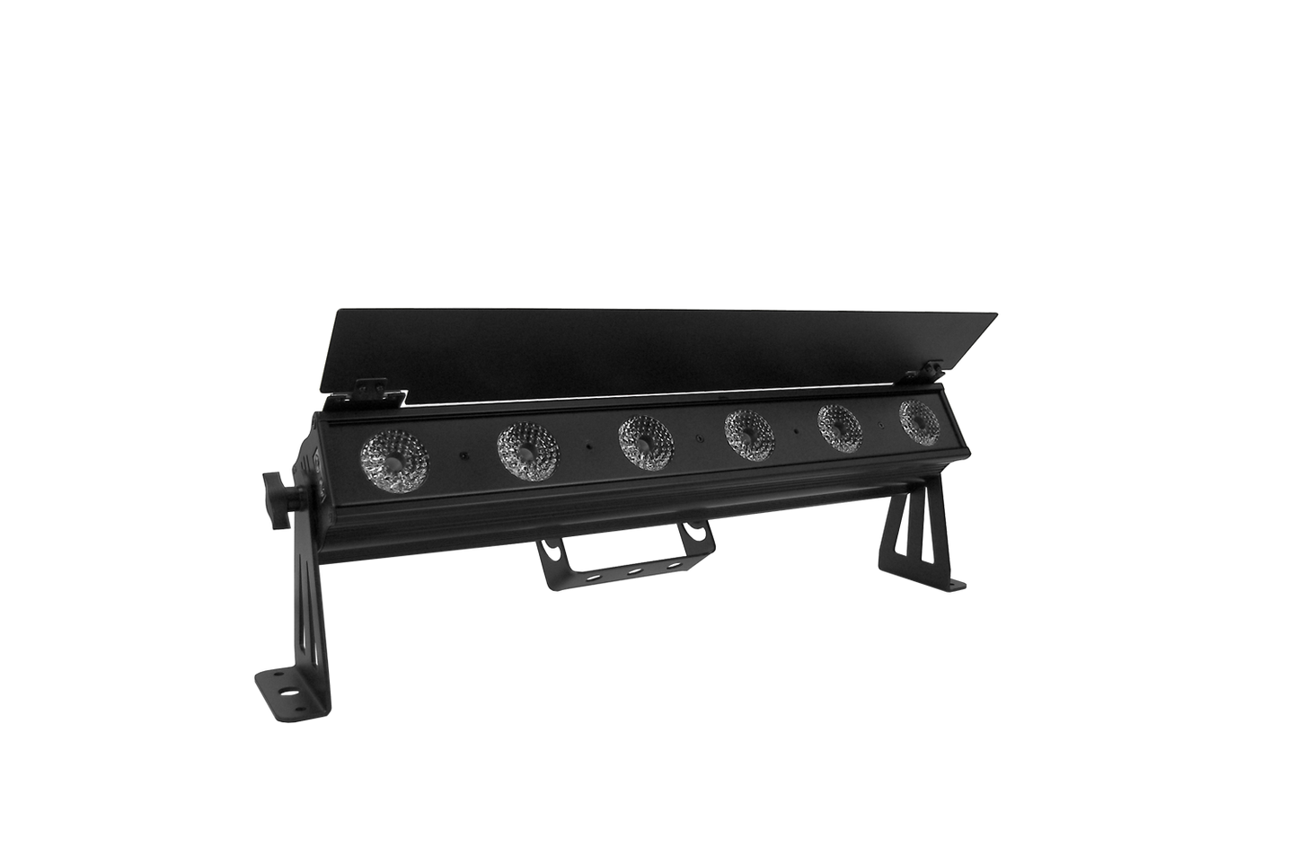 PIXBAR6H - 6 x 12W RGBWAU Pixel Control Bar with barndoor