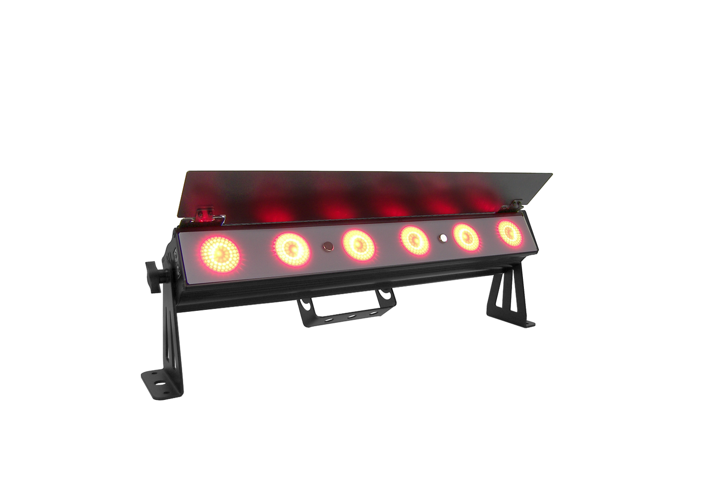 PIXBAR6H - 6 x 12W RGBWAU Pixel Control Bar with barndoor