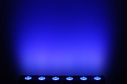 PIXBAR6H - 6 x 12W RGBWAU Pixel Control Bar with barndoor