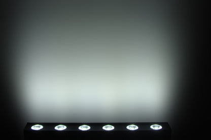 PIXBAR6H - 6 x 12W RGBWAU Pixel Control Bar with barndoor