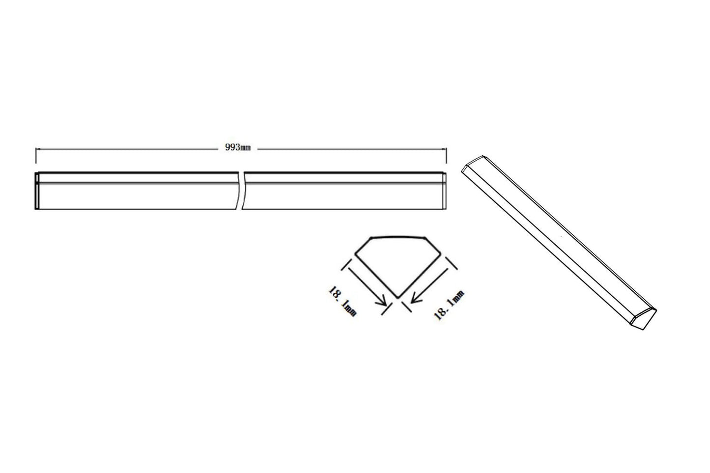 COBBAR1Q - 1m Rigid COB LED Bar with RGBW LEDs in Aluminium Extrusion