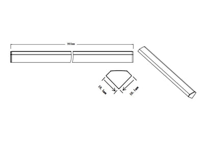 COBBAR1Q - 1m Rigid COB LED Bar with RGBW LEDs in Aluminium Extrusion