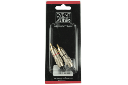 Event Audio RCA2M - Pair of RCa Male Plugs, Red and Black Packaging