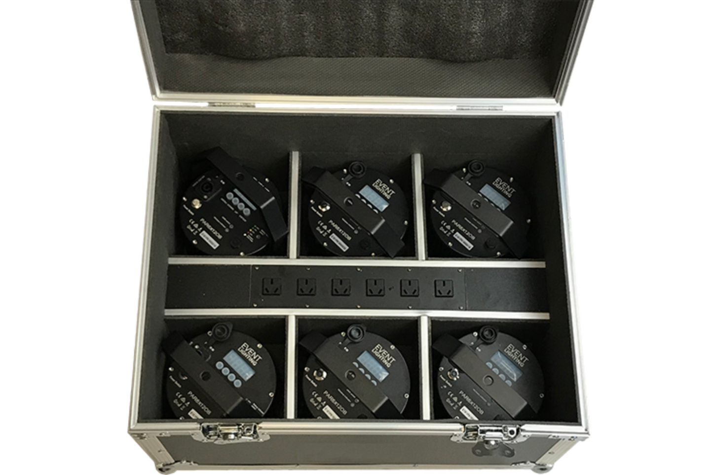Event Lighting Outdoor Battery Parcan with wireless DMX roadcase ROADCASE2_Open