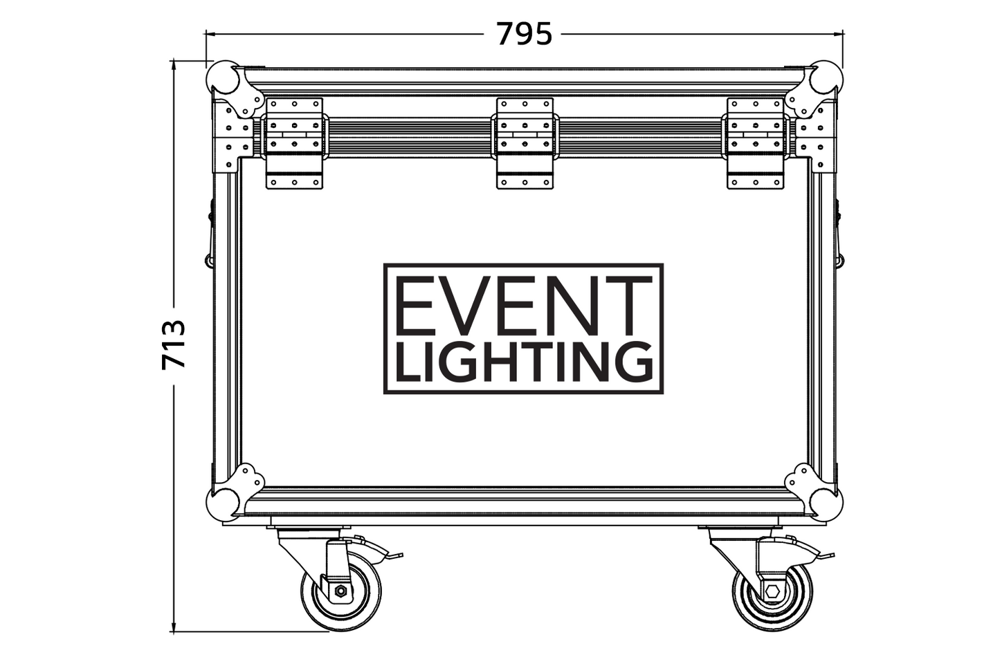 Event Lighting MCASE2LS - Road Case for Moving Head Rear View