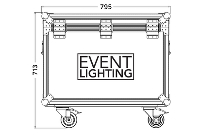 Event Lighting MCASE2LS - Road Case for Moving Head Rear View