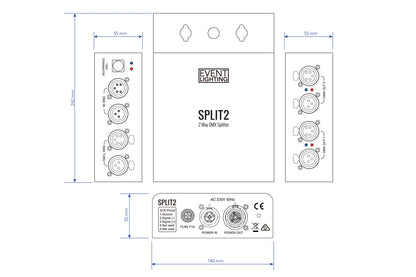 SPLIT2 - Indoor 2 Way DMX Splitter