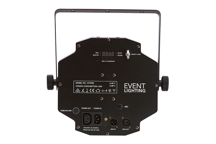 Event Lighting Lite - STORM - 1x Cree 12W LED RGBW Rotating Multi Beam Effect