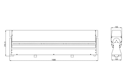 SURF12X60 - Tilt bar with zoom 12 x 60W RGBW LEDs