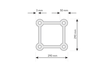 T3BD - 290mm Spigot Box Truss - Silver