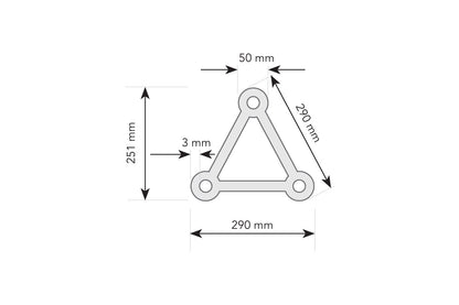 T3TD05BK - 290mm Spigot Triangular Truss - Black 0.5m