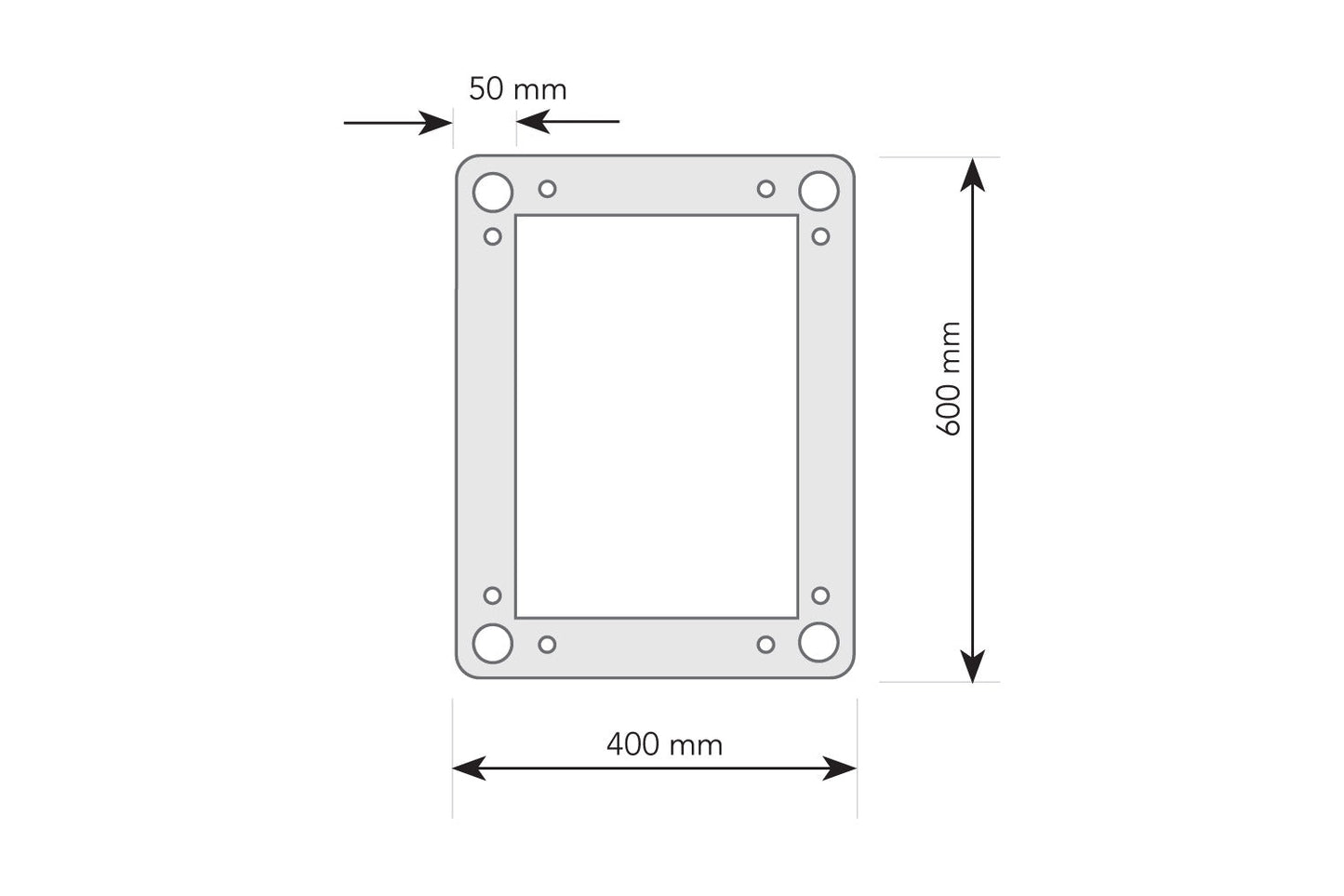 T46BB - 400x460mm Bolt Rectangular Truss - Silver