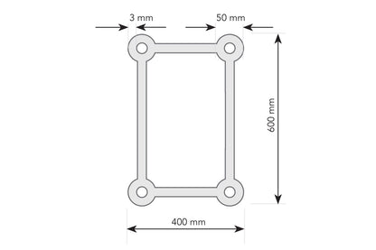 T46BL - 400x600mm Spigot Rectangular Truss - Silver