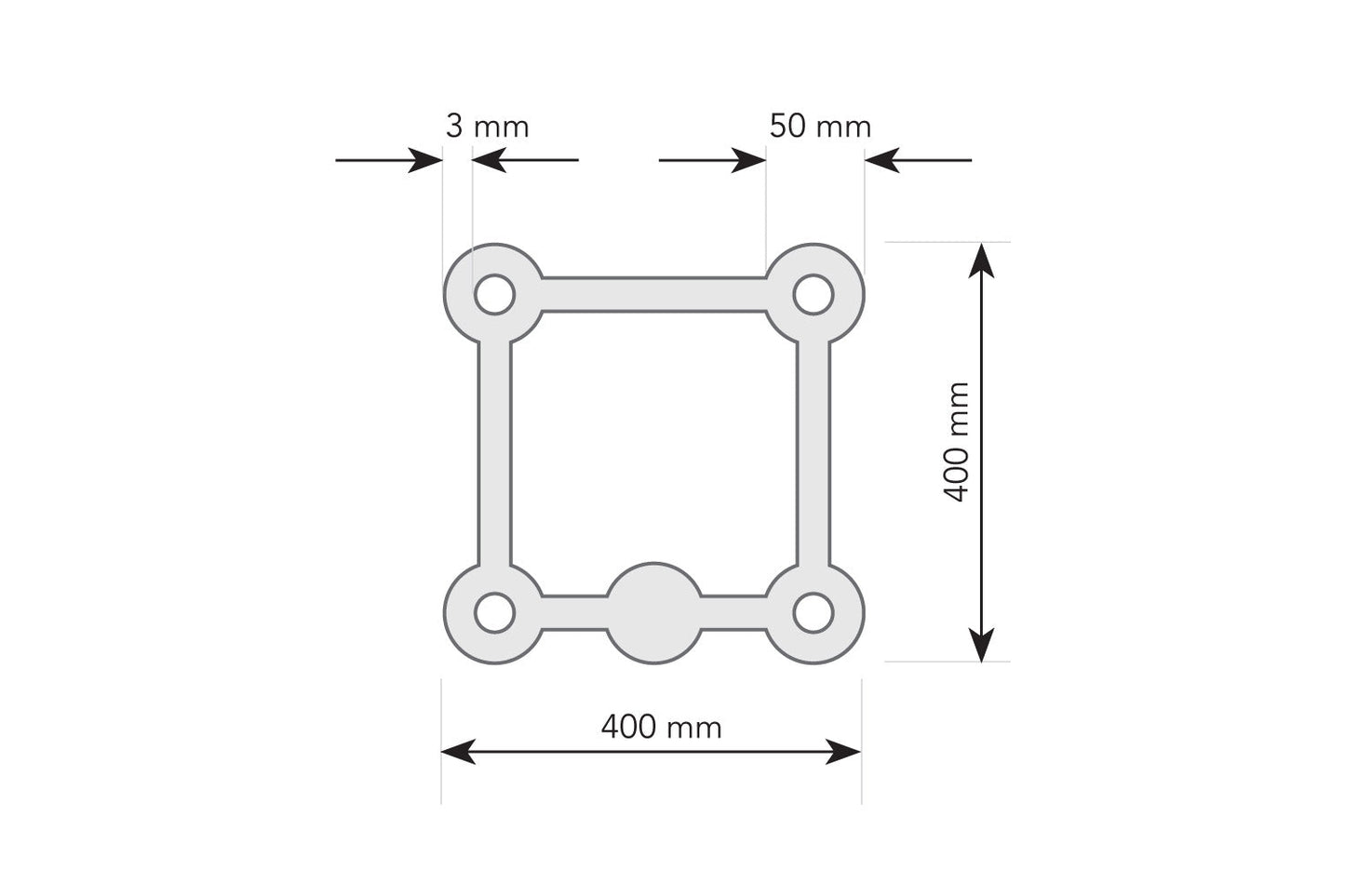 T4B5L - 400mm Spigot 5- Chord Box Truss - Silver