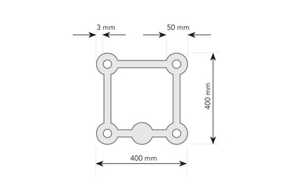 T4B5L - 400mm Spigot 5- Chord Box Truss - Silver