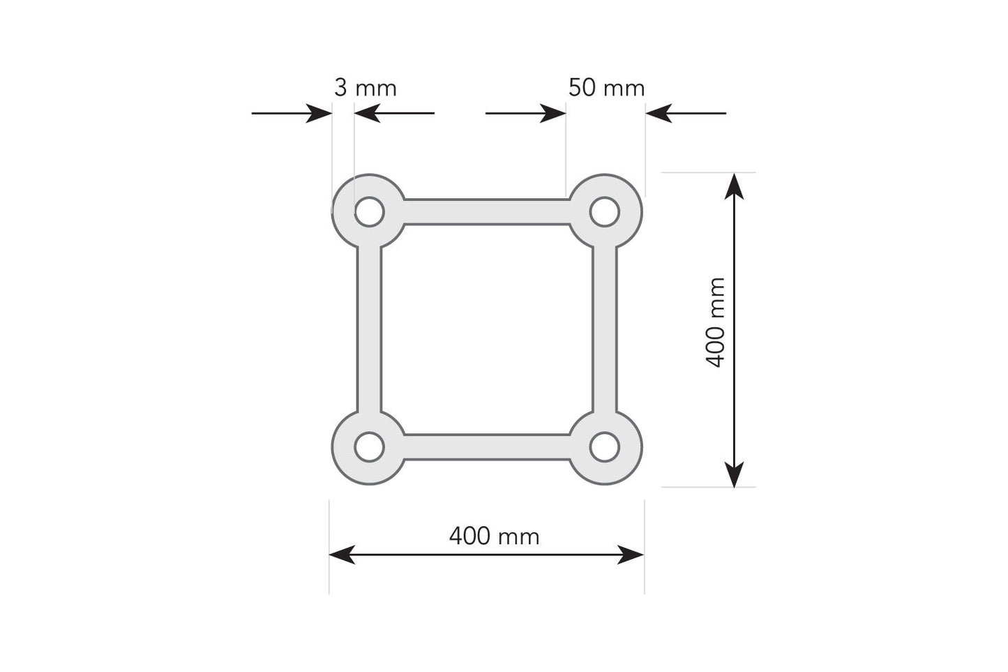 T4BL - 400mm Spigot Box Truss - Silver