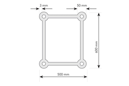 T56BL - 500x600mm Spigot Rectangular Truss - Silver