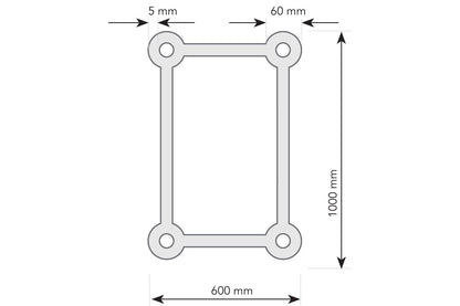 T610BL - 600x1000mm Spigot Rectangular Truss - Silver